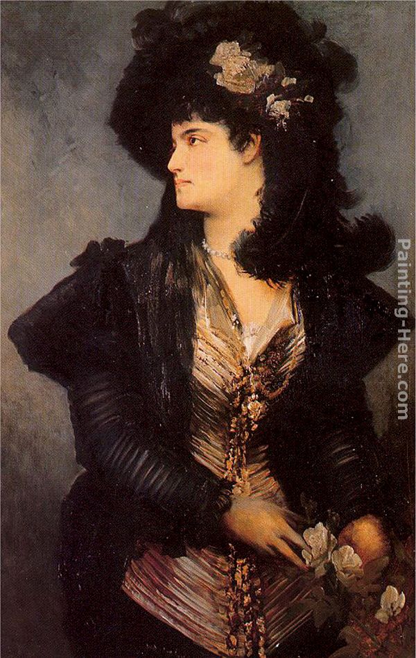 Portrait of a Lady painting - Hans Makart Portrait of a Lady art painting